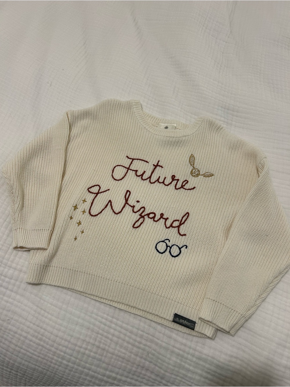 Cream 'Future Wizard' Knit Sweater for Kids